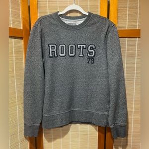 Roots Athletic gray crewneck, size M